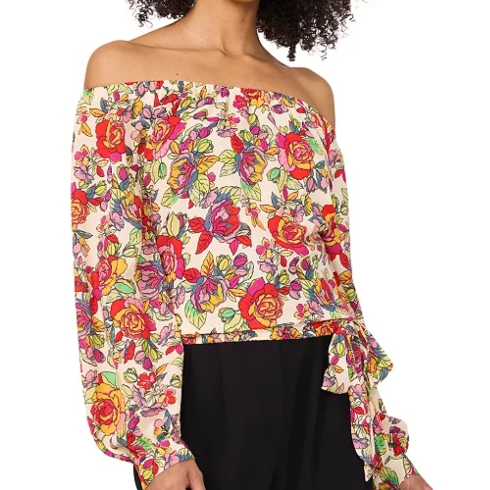Vince Camuto Multicolor Floral Off-Shoulder Blouse